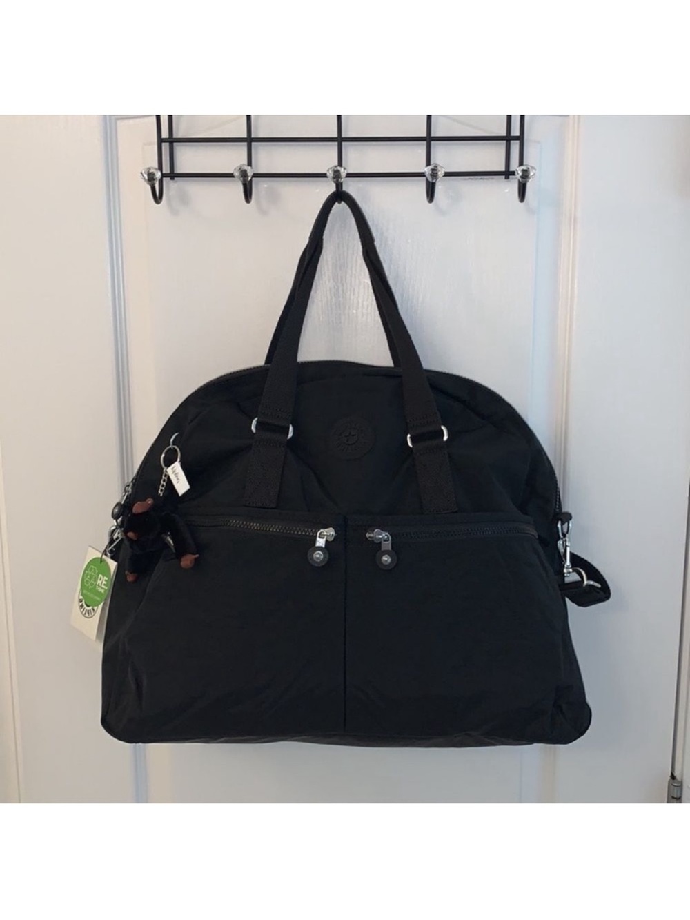 kipling Eugina Black Large Gym Travel Duffle Bag